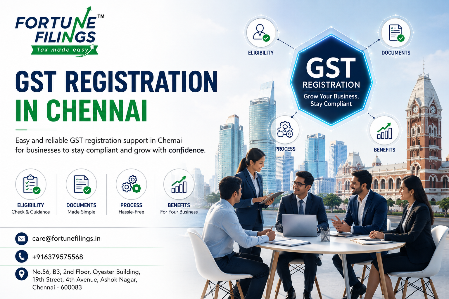 GST Registration in Chennai: Eligibility, Documents, Process and Benefits